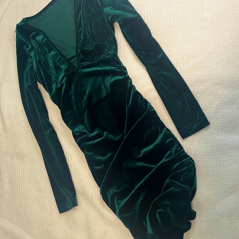 Small Sexy deep V Neck long sleeve bodycon dress